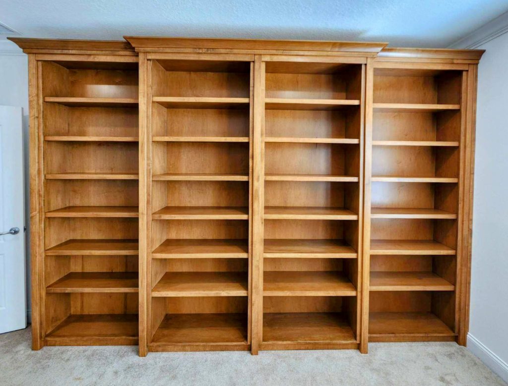 Custom maple bookcases